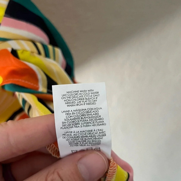 CAbi Tank Top Women's Large Skip Colorful Stripe Flounce Hem Summer Rainbow 5979 - Picture 7 of 8